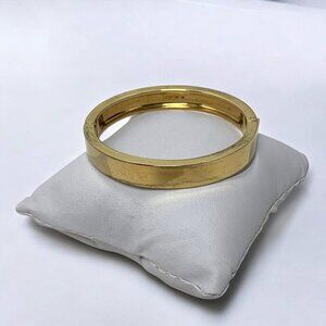 J.Crew Gold-Tone Hinged Chunky Bangle Bracelet Cuff OS Minimalist Jewelry